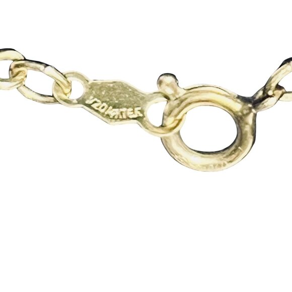 Vintage 1/20 14k GF Twisted S Link Necklace With Oval Faux Pearl Pendant (5679) - Picture 7 of 7